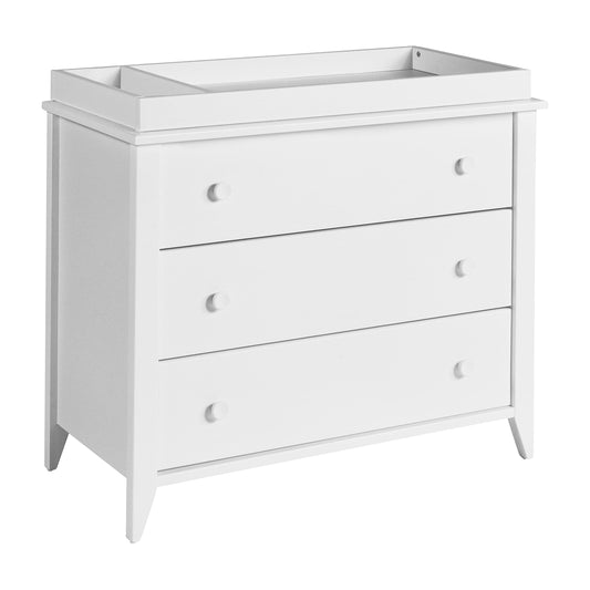 Babyletto Sprout 3-Drawer Changer Dresser with Removable Changing Tray in Washed Natural and White, Greenguard Gold Certified