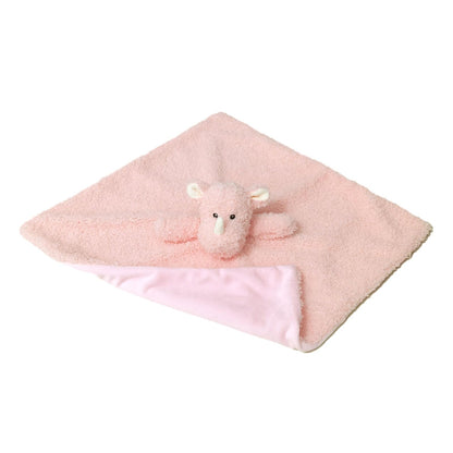 Baby Pink Rhino Soft Stuffed Animal Security Blanket, Plush Rhino Character Lovey Blanket, Baby Shower/Nursery Gift, Newborn Infant Toddler Snuggle Blankie for Boys Girls, 14 Inches