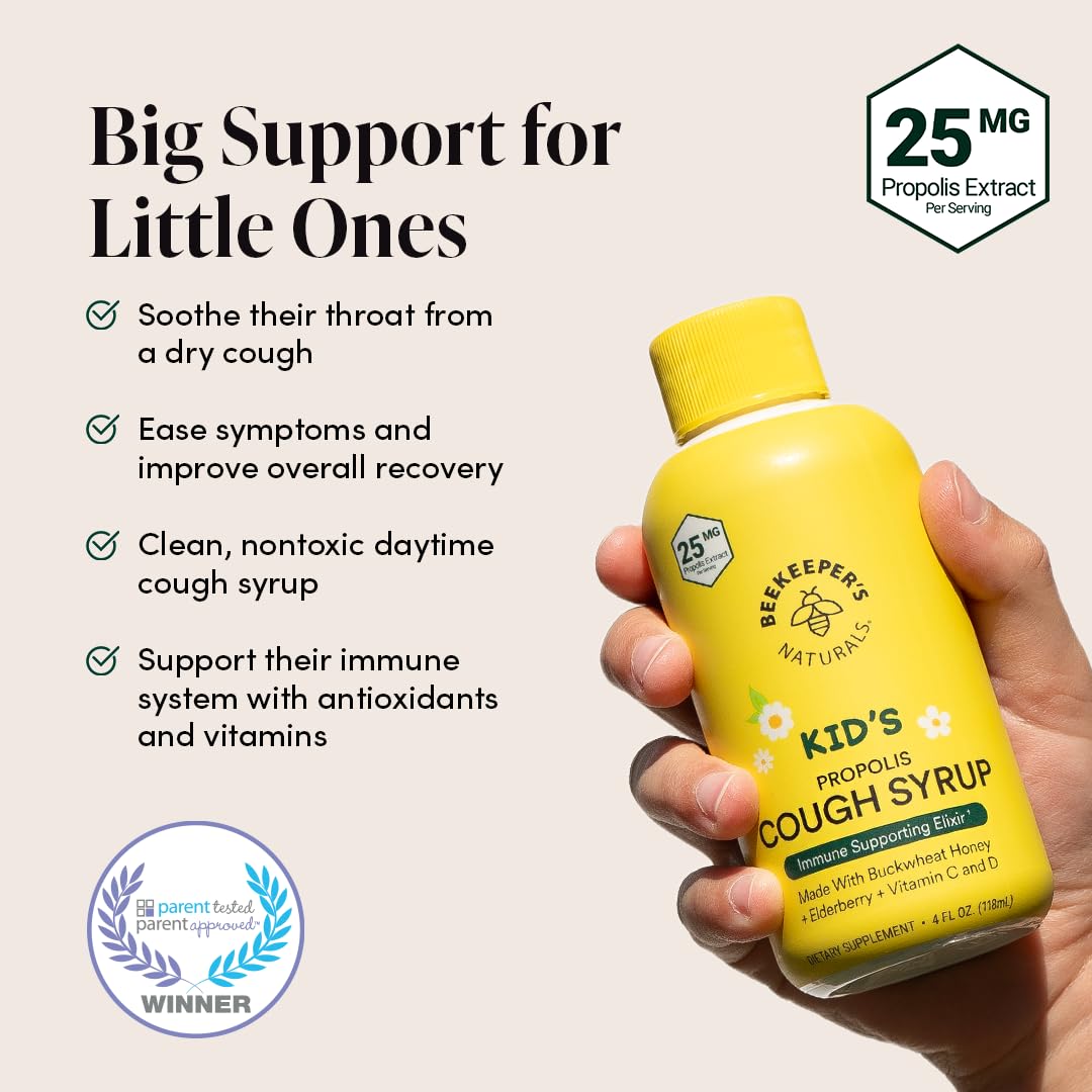 Kids Throat Soothing Lollipops by Beekeeper's Naturals - Doctor Formulated Immune Support, Vitamin D & Honey, Under 2g Sugar, Clean Ingredients,15 ct