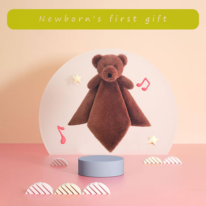 Baby Brown Teddy Bear Soft Stuffed Animal Security Blanket, Plush Bear Character Lovey Blanket, Baby Shower/Nursery Gift, Newborn Infant Toddler Snuggle Blankie for Girls Boys, 14 Inches