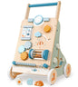 PairPear Wooden Baby Walker, Baby Push Walker, Montessori Walker Toy with Activity Center for Girls Boys, Adjustable Speed Baby Walker for Kids Development