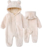 Newborn Baby Jumpsuit Hooded Fleece Rompers Long Sleeve Onesies Outwear Outfits