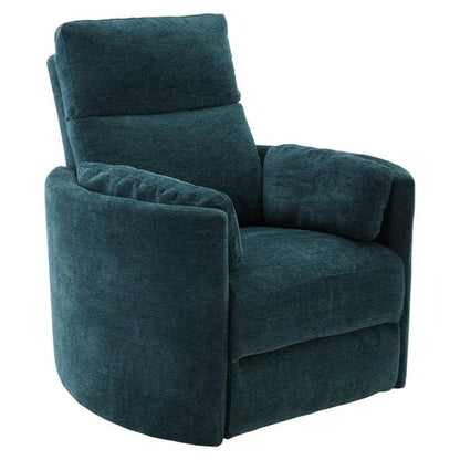 Pemberly Row Contemporary Fabric Swivel Glider Recliner in Ivory