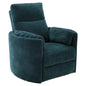 Pemberly Row Contemporary Fabric Swivel Glider Recliner in Ivory