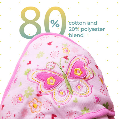 Spasilk Baby Bath Hooded Terry Towel with 3 Washcloths, Baby Bath Essentials, One Size, Blue Whale
