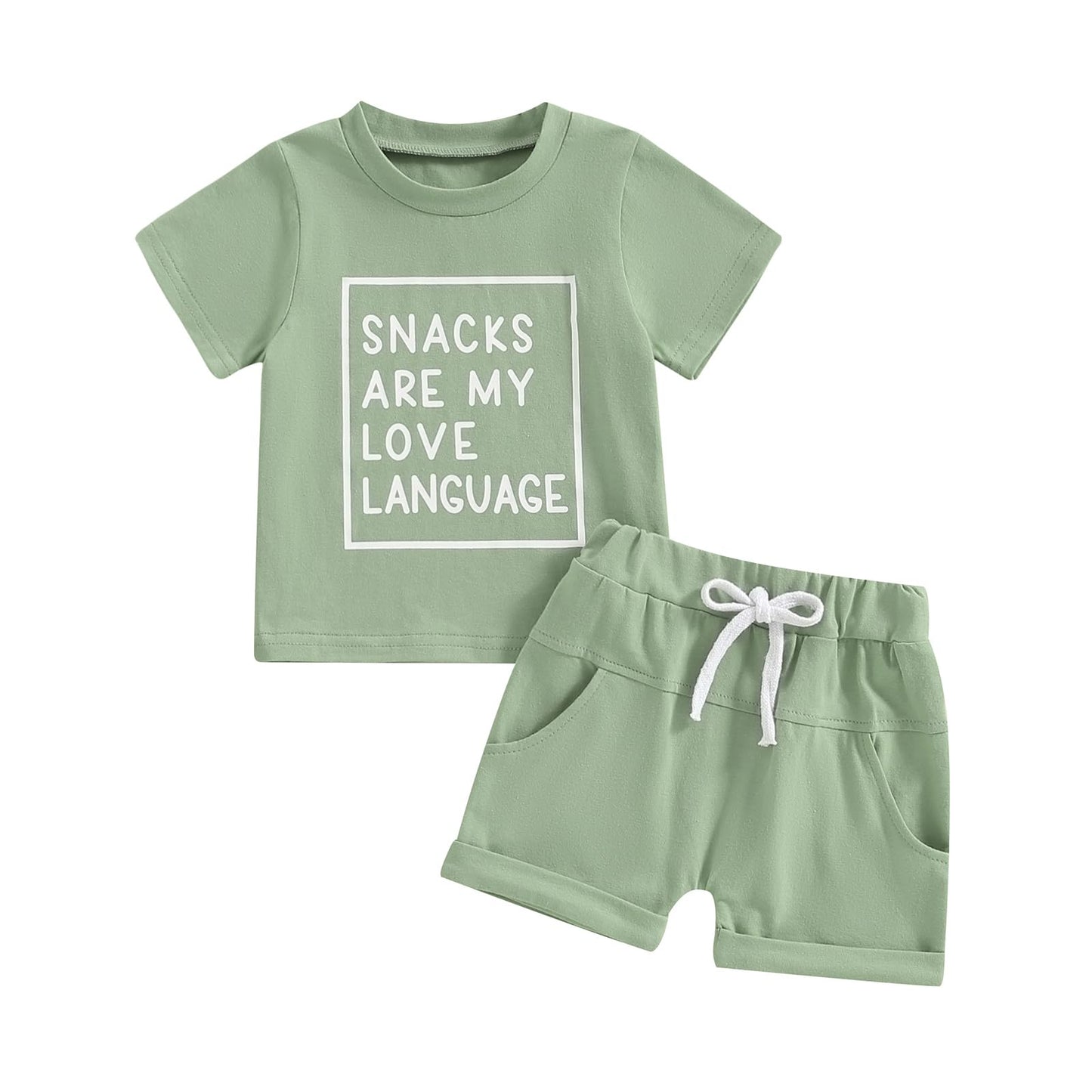 Kupretty Toddler Baby Boy Summer Clothes Letter Graphic Short Sleeve Shirt T-Shirt Tops + Casual Shorts Outfit Set