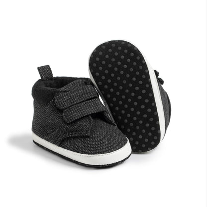 Meckior Toddler Baby Boys Girls High Tops Ankle Sneakers Soft Anti-Slip Sole PU Leather Moccasins Infant Newborn Prewalker First Walking Crib Shoes