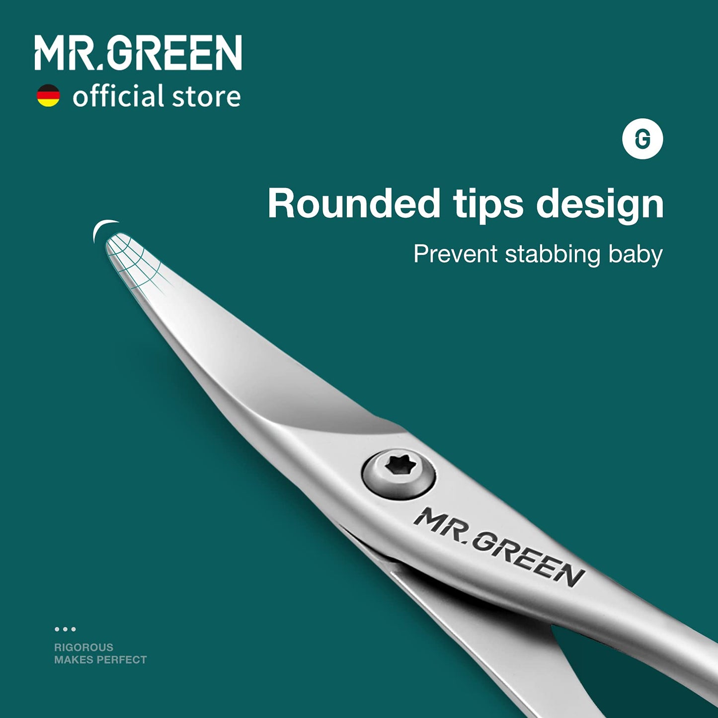 MR.GREEN Baby Nail Scissors Safety Nail Care Clippers Cutter Newborn Baby Convenient Nail Grooming Manicure Tool (Nail Scissors+Glass File)