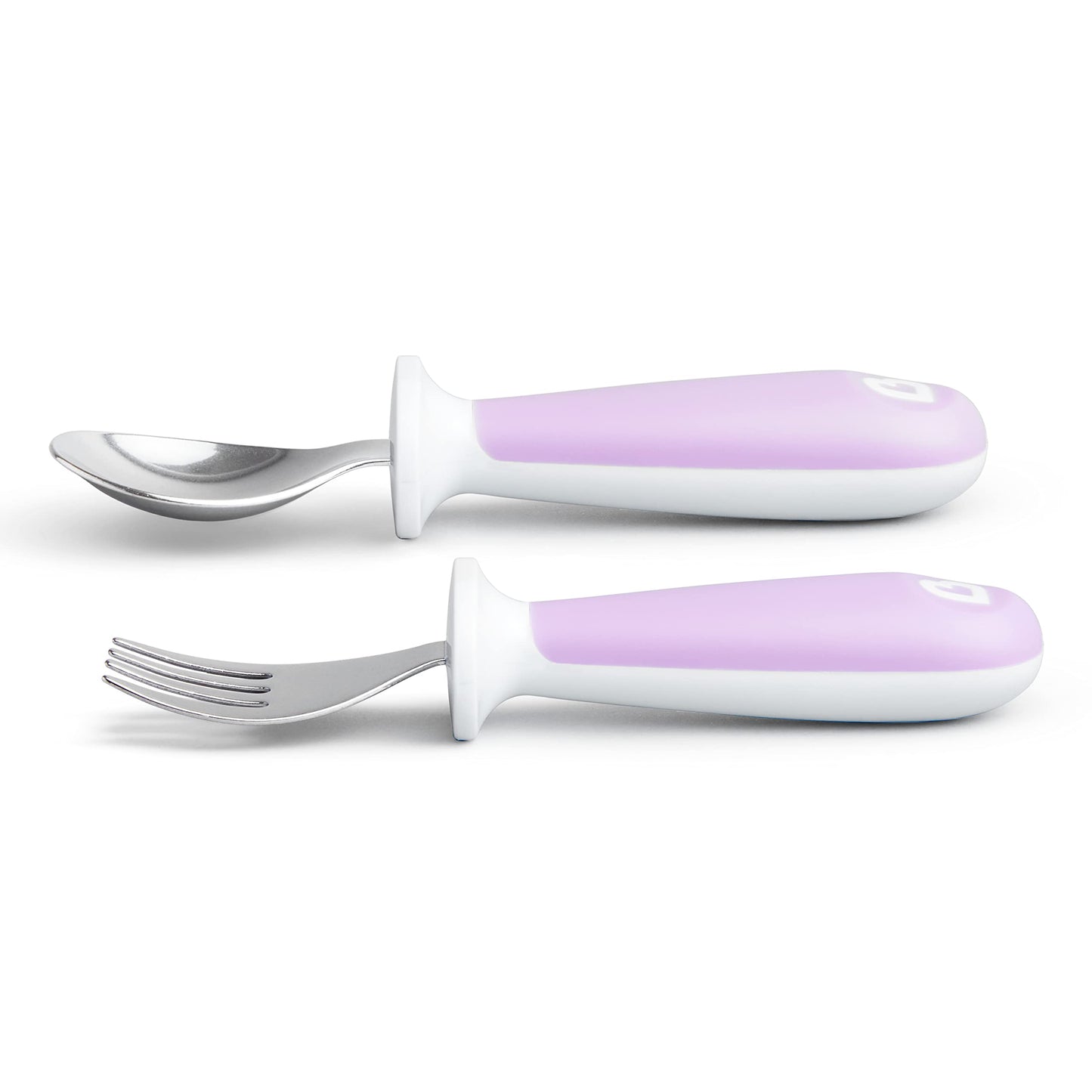 Munchkin® Raise™ Toddler Fork and Spoon Utensil Set, Rest Keeps Tip Off Table, BPA Free, 4 Pack, Blue/Green