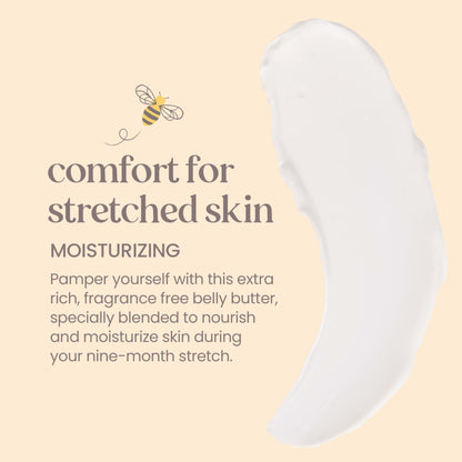Burt's Bees Mama Belly Butter Stretch Mark Cream for Pregnancy Massages Body & Reduces Scar Appearance, Prenatal & Postnatal Tummy Skin Care, Shea Butter & Vitamin E Rich Formula, 6.5 Oz Tub