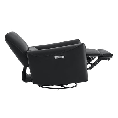 CHITA Power Recliner Chair Swivel Glider, FSC Certified Upholstered Living Room Nursery Reclining Sofa Chair with Lumbar Support, Linen