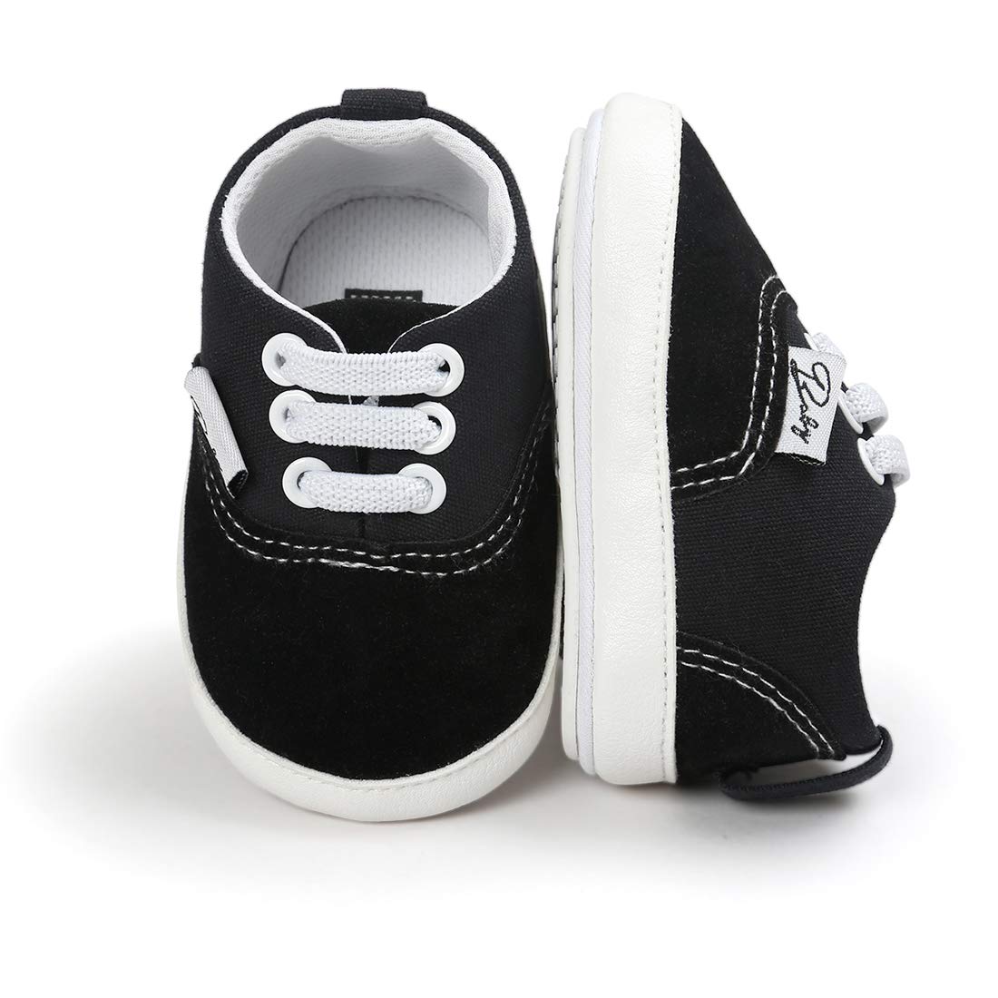Morbido Infant Baby Boys Girls Canvas Sneaker Toddler Slip On Anti Skid Newborn First Walkers Candy Shoes for 0-18 Months