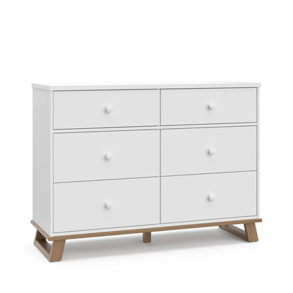 Storkcraft Modern Nursery Changing Table Dresser (White with White) – GREENGUARD Gold Certified, Dresser for Nursery, Changing Table With Drawers