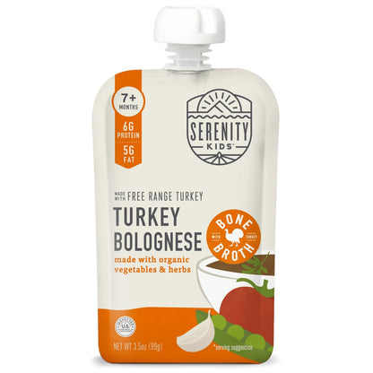 Serenity Kids 7+ Months Bone Broth Puree Made With Organic Veggies - Clean Label Project Purity Award Certified - 3.5 Ounce BPA-Free Pouch - Grass Fed Beef Pot Roast - 12 Count - Baby Food Pouch