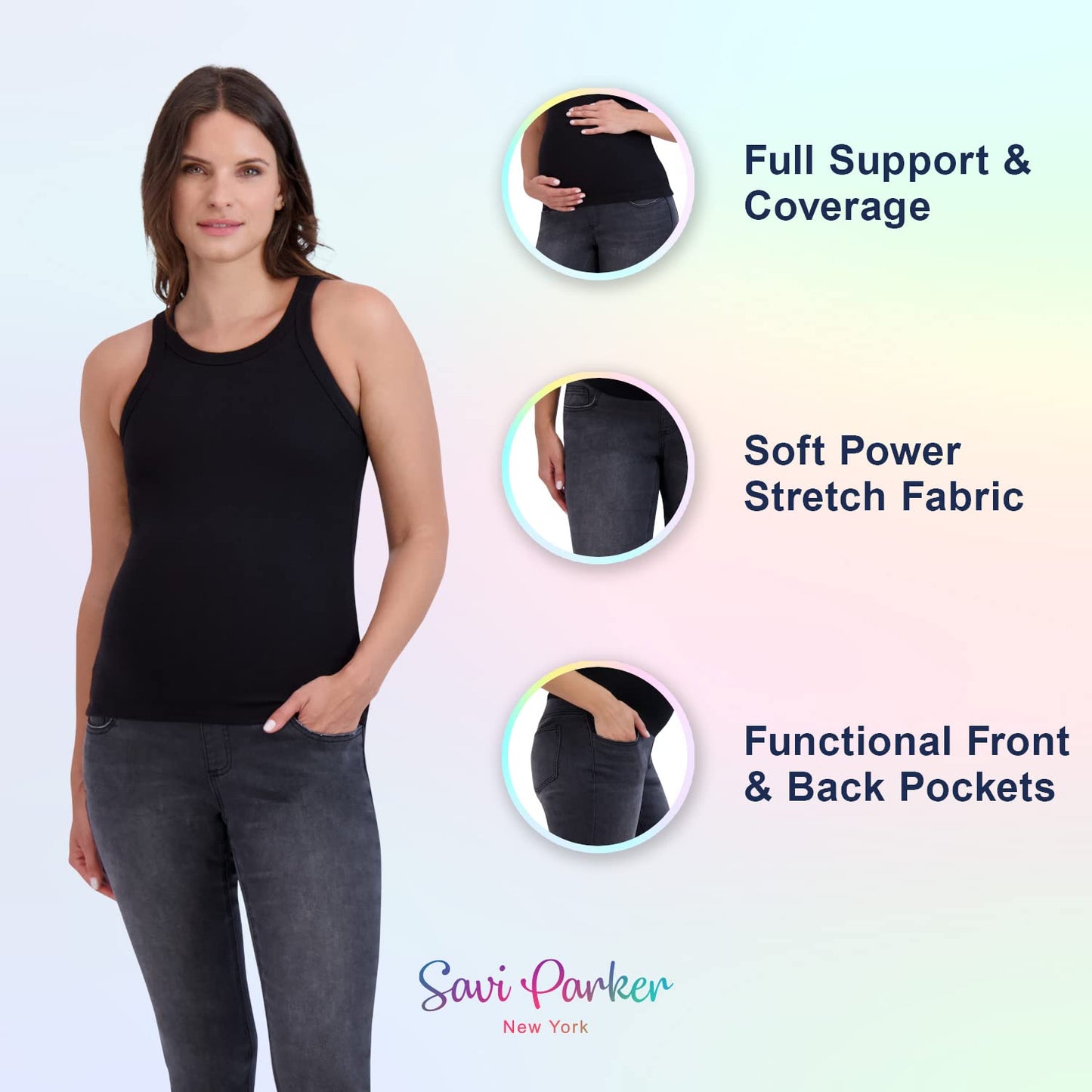 Savi Parker Women’s Maternity Jeans Over The Belly - Pregnancy Clothes for All Seasons, Maternity Pants