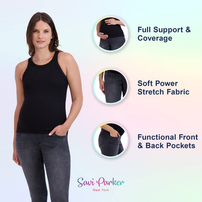 Savi Parker Women’s Maternity Jeans Over The Belly - Pregnancy Clothes for All Seasons, Maternity Pants