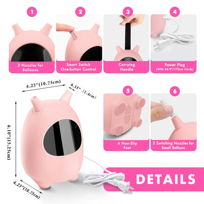 Balloon Pump Electric, SPLAKS Balloons Inflator Air Pump Portable Balloon Blower for Garland Arch, Party Decoration