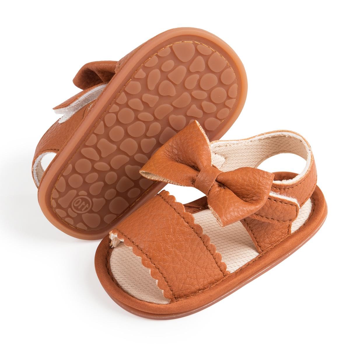Babelvit Infant Baby Girl Boy Sandals Comfort Premium Summer Outdoor Casual Beach Shoes with Flower Bowknot Anti Slip Rubber Sole Newborn Toddler Prewalker First Walking Shoes