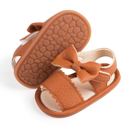 Babelvit Infant Baby Girl Boy Sandals Comfort Premium Summer Outdoor Casual Beach Shoes with Flower Bowknot Anti Slip Rubber Sole Newborn Toddler Prewalker First Walking Shoes