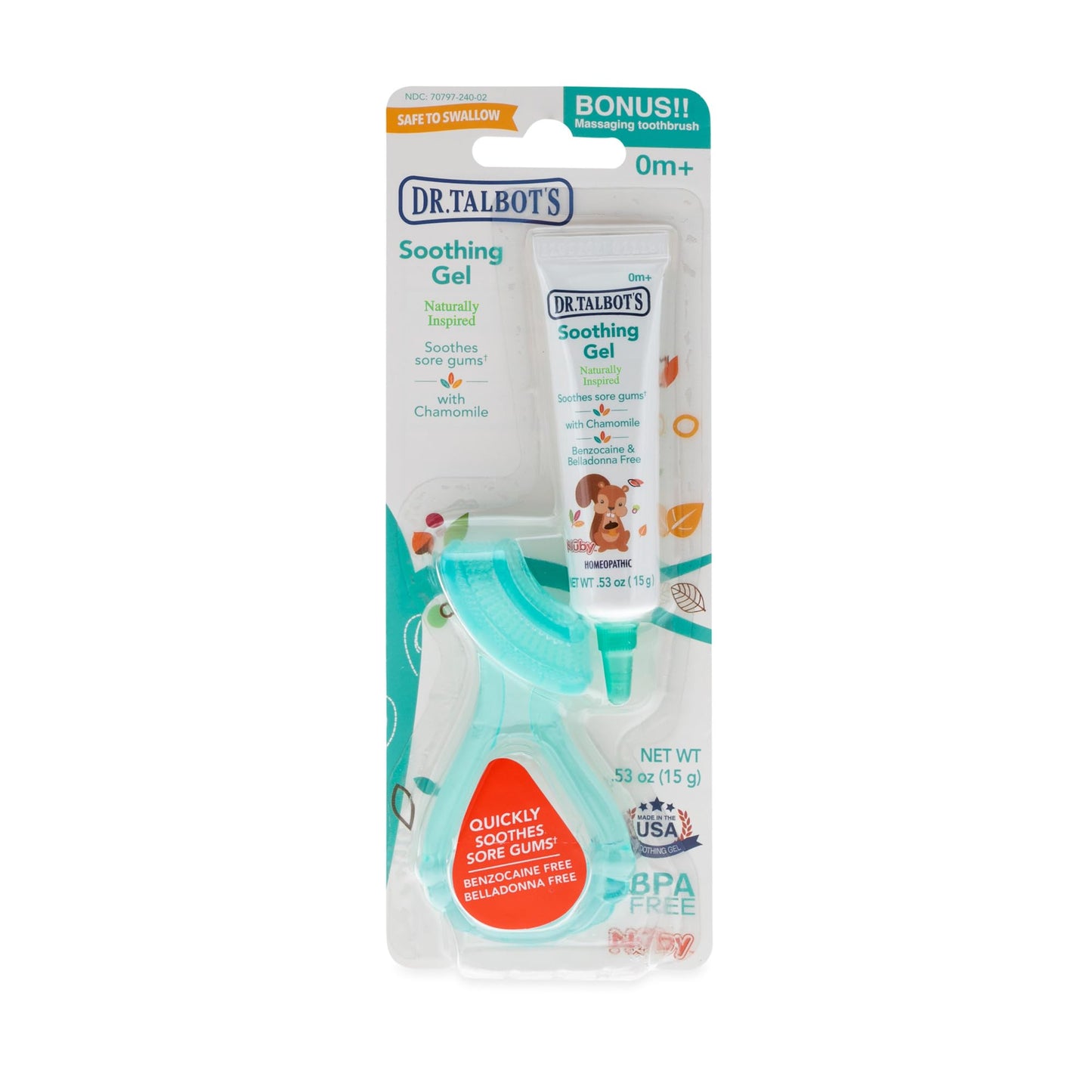 Dr. Talbot's Soothing Gel for Sore Gums with Silicone Gum-EEZ Teether - 2-Piece Set