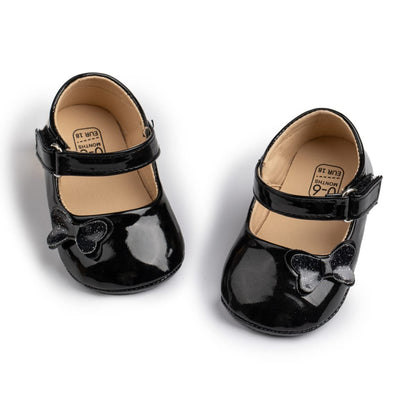 Meckior Infant Baby Girls Soft Sole Bowknot Princess Wedding Dress Mary Jane Flats Prewalker Newborn Light Baby Sneaker Shoes