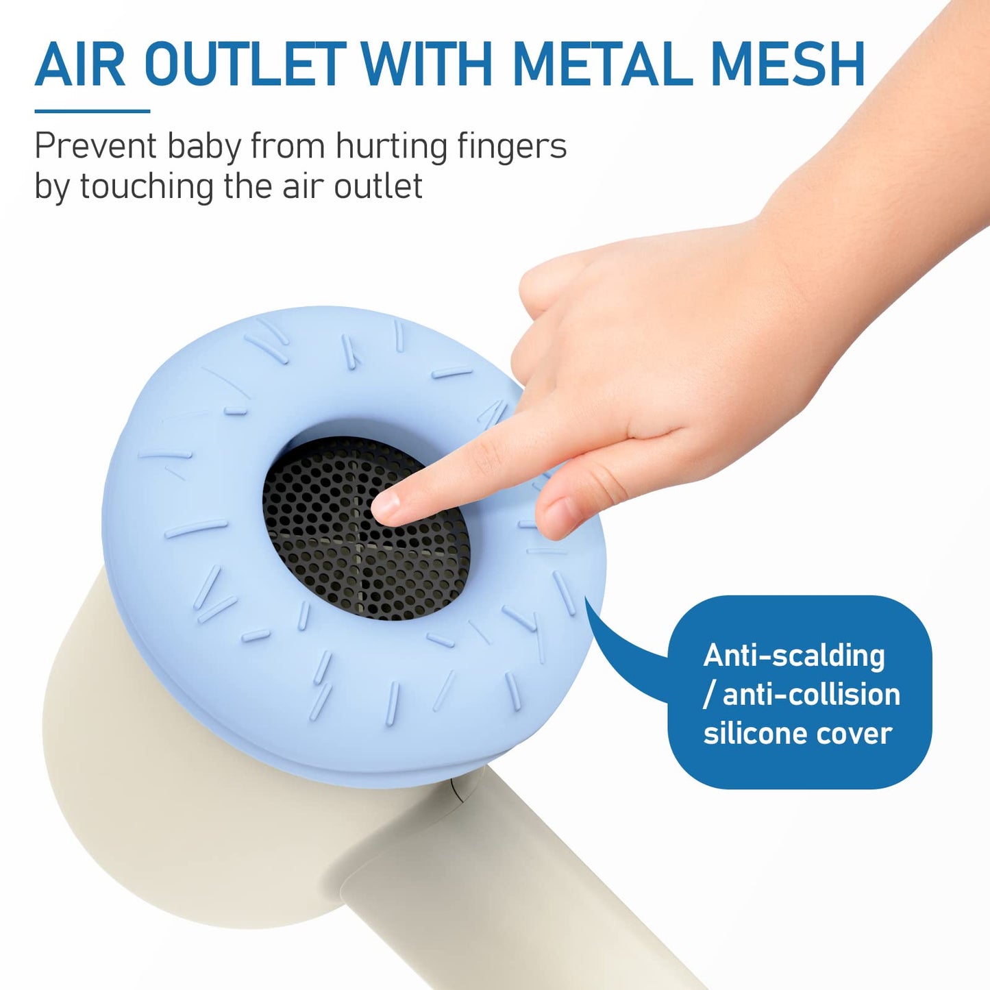 Cordless Baby Hair Dryer for Infant, Low Heat Gentle Air Rechargeable Small Hair Blow Dryer for Baby Butt Skin with 3 Speed Settings, 0-3 Years Using (Khaki)