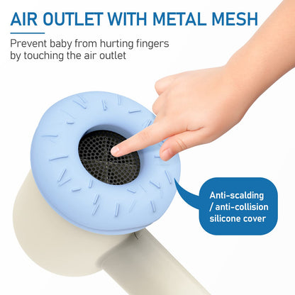 Cordless Baby Hair Dryer for Infant, Low Heat Gentle Air Rechargeable Small Hair Blow Dryer for Baby Butt Skin with 3 Speed Settings, 0-3 Years Using (Khaki)