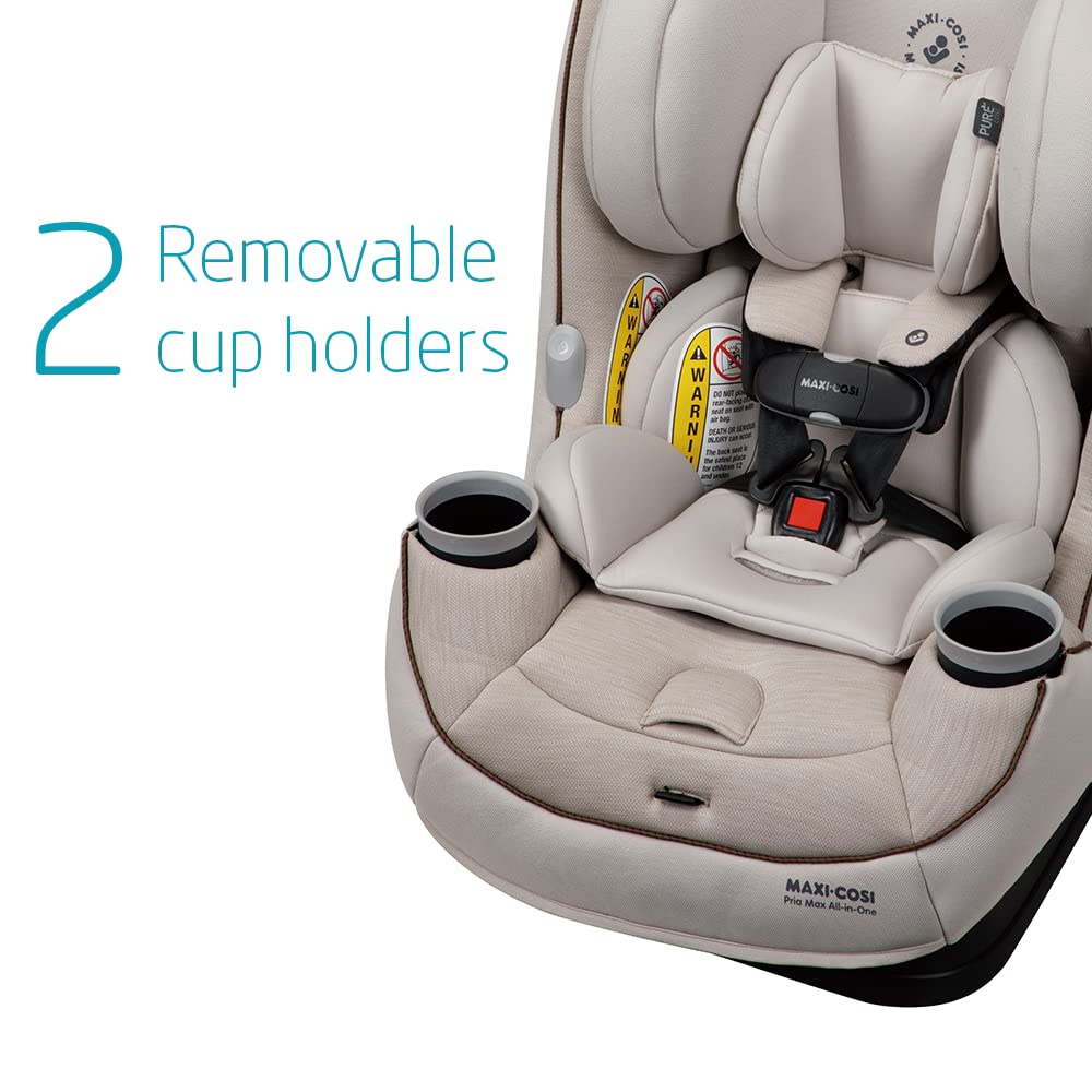 Maxi-Cosi Pria Max All-in-One Convertible Car Seat, Rear Facing Car Seat (4-40 lbs), Forward Facing Car Seat (22-65 lbs), High Back Booster Seat (40-100 lbs), Pure COSI, Desert Wonder