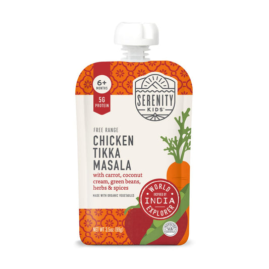 Serenity Kids 7+ Months World Explorers Baby Food Pouches Puree Made With Ethically Sourced Meats & Organic Veggies | 3.5 Ounce BPA-Free Pouch | Beef Chimichurri | 6 Count
