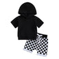 Toddler Baby Boy Summer Outfit Short Sleeve Hooded Stripes Top Casual Shorts Set Infant Newborn Clothes 6 12 18 24 Month