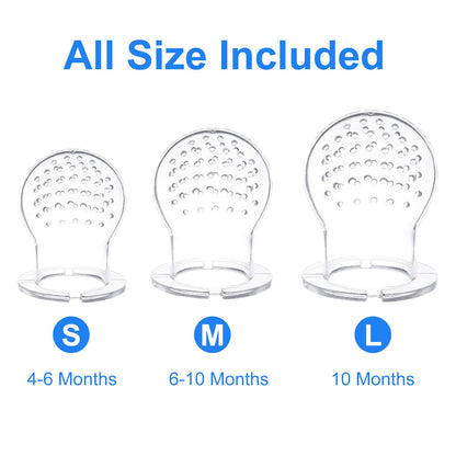 WAJIAYON Baby Fruit Feeder Pacifier | Infant Food Feeder Pacifier & Food Dispensing Spoon | Mesh Fresh Fruit Teethers for Babies | Silicone Feeder Baby Shower Gifts for Boys and Girls (Pink)