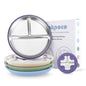 Stainless Steel Baby Plate with Suction, 9” Divided Toddler Plates with Removable Silicone Sleeves for Kids, Non-Toxic Non-Slip Unbreakable Dishwasher Safe Dinnerware Set of 2, Pink & Beige
