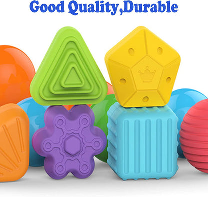 MINGKIDS Montessori Toys for 1 Year Old, Toy 6 Pc Multi Sensory Shape, Toddler Developmental Learning Toys Birthday Gifts, Baby Toys 12 Month