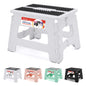 ACSTEP Folding Step Stool 9'' Tall Kids Step Stool Holds Up to 300 lb Plastic Foldable Step Stools for Kids Non-Slip Surface with Carry Handle Collapsible Stool for Home, Outdoor and Indoor(Black)