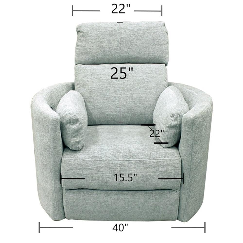Pemberly Row Contemporary Fabric Swivel Glider Recliner in Ivory