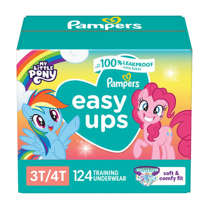 Pampers Training Pants - Easy Ups Girls & Boys - Size 5T-6T, 84 Count, Easy Pull Up & Down Design, My Little Pony Potty Underwear (Packaging May Vary)