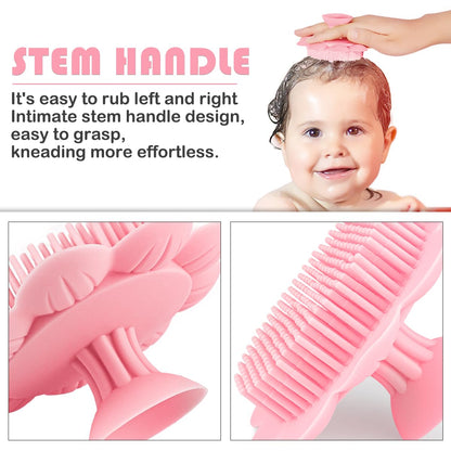Baby Hair Scalp Massage Shampoo Brush with Soft Baby Bath Brush Silicone Massage Brush for All Hair Kid Newborn Toddler（）