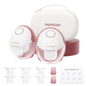 Momcozy Breast Pump Hands Free Mobile Style | M6, Wearable Breastfeeding Pump Ideal Rhythm for More Milk, DoubleFit Flange More Fit & Discreet with 3 Modes & 9 Levels, 24mm - 2 Pack Cozy Red