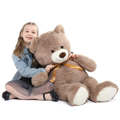 Tezituor 59" Gaint Teddy Bear Stuffed Animal,5ft Life Size Big Teddy Bears,Light Brown Cute Soft Plush Toy,Gifts for Kids Girls Boys Girlfriend Valentine,Christmas,Birthday,Baby Shower,Wedding Party