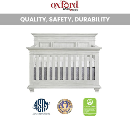 Oxford Baby Weston 4-in-1 Convertible Baby Crib, Dusk Gray, GreenGuard Gold Certified