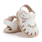 GDSDYM Infant Baby Girls Summer Sandals with Flower Bowknot Soft Sole Wedding Dress Flats Newborn First Walkers Crib Dress Shoes