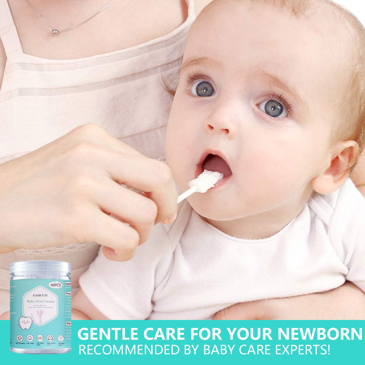 Disposable Infant Toothbrush, Tongue Cleaner, 40Pcs - Oral Care for 0-36 Month Baby + Free Finger Toothbrush