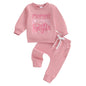 Kaipiclos Toddler Baby Girl Fall Winter Outfit Mamas Girl Long Sleeve Pullover Sweatshirts Jumper Pants Clothes Set