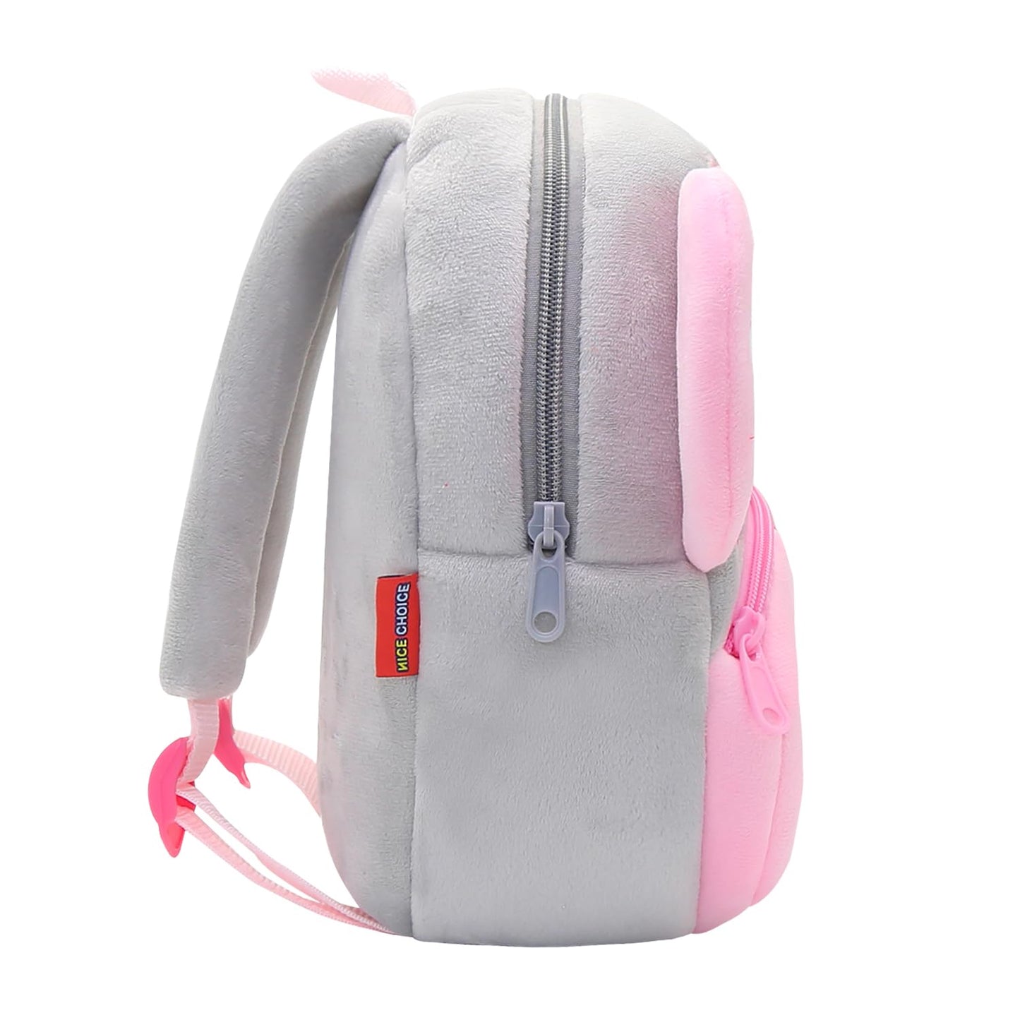NICE CHOICE Cute Toddler Backpack Toddler Bag Plush Animal Cartoon Mini Travel Bag for Baby Girl Boy 2-6 Years(Grey Elephant)