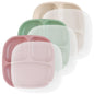 Re-Play Toddler Plates with Dividers - Deep-Walled 3 Compartments Divided Plates for Kids - Dishwasher & Microwave Safe - Made in USA - Set of 3-7.37" x 7.37" x 1.25" - Princess