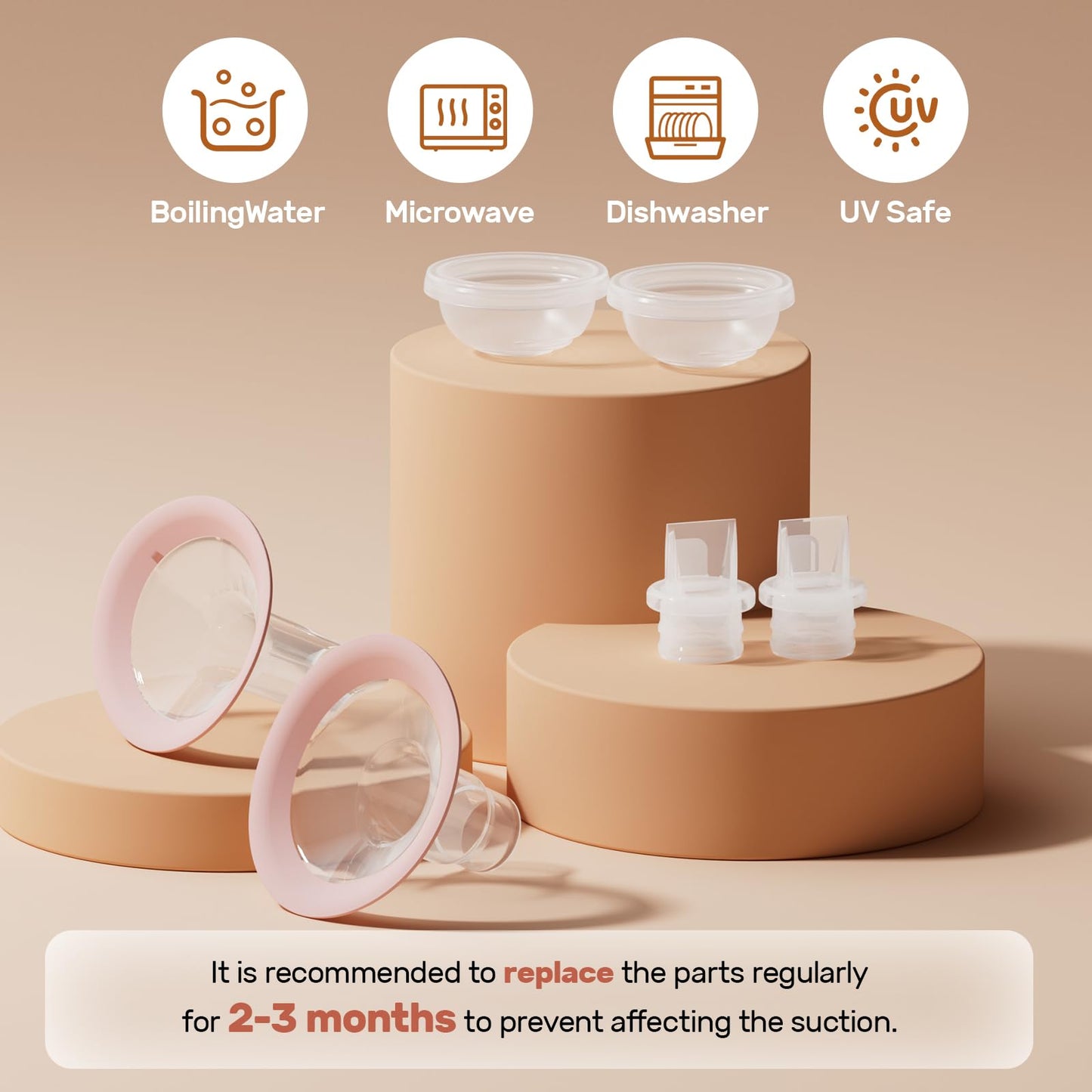 NCVI 8100 Double Electric Breast Pump Suitable for Large Nipples with 4 Modes|9 Levels, Anti-Backflow Milk Breastfeeding Pump with 24/28mm Silicone Flanges, Handheld Motor and LED Display, Ultra-Quiet