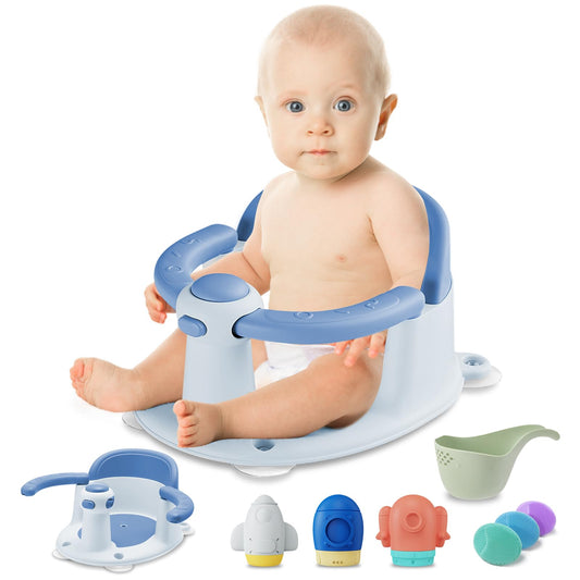 Baby Bath Seat, Infant Bathtub Seats for Babies Sitting Up Aged 6-24 Months, New Baby Bath Tub-Protect Toddlers Skin and Back Support, Soft Non-Slip Cushions Extra Added (Deep Pink)