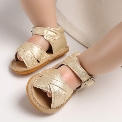 SOFMUO Baby Girls Boys Sparkly Bowknot Sandals Premium Soft Anti-Slip Rubber Sole Infant Summer Outdoor Shoes Toddler First Walkers