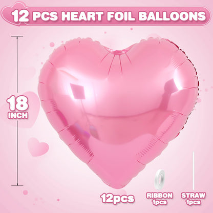 Sage Green Gold Heart Balloons,12Pcs Light Gold Heart Shaped Foil Balloons,18Inch Cream White Helium Mylar Balloon for Baby Shower Birthday Anniversary Wedding Party Decorations