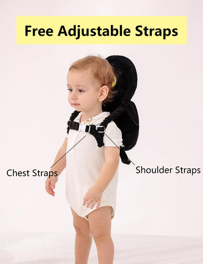 JunNeng Baby Head Protector Backpack, Toddler Walking Fall Head Protection, Pink Butterfly